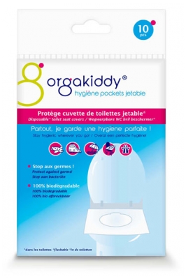 Orgakiddy Protège Cuvette de Toilettes Jetable 10 Sachets Individuels