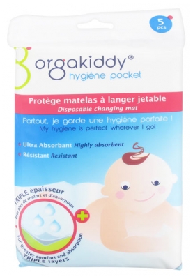 Orgakiddy Hygiène Pocket Protège Matelas à Langer Jetable 5 Protèges Matelas