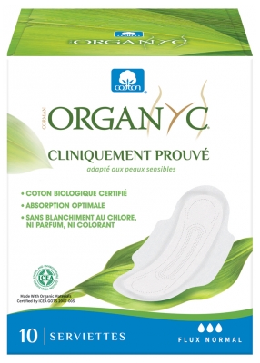 Organyc 10 Serviettes Hygiéniques Flux Normal