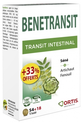 Ortis Bénétransit Transit Intestinal 54 Comprimés + 18 Comprimés Offerts