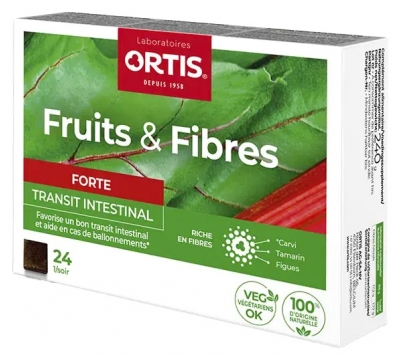 Ortis Fruits & Fibres Forte Transit Intestinal 24 Cubes à Mâcher