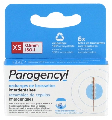 Parogencyl Recharges de 6 Têtes de Brossettes Interdentaires