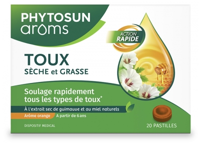 Phytosun Arôms Pastilles Toux Sèche et Grasse 20 Pastilles
