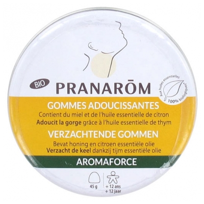 Pranarôm Aromaforce Gommes Adoucissantes Miel/Citron Bio 45 g
