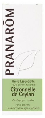 Pranarôm Huile Essentielle Citronnelle de Ceylan (Cymbopogon nardus) 10 ml