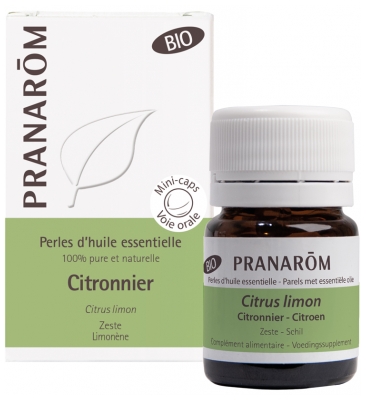 Pranarôm Perles d'Huile Essentielle Citronnier (Citrus limon) Bio 60 Perles