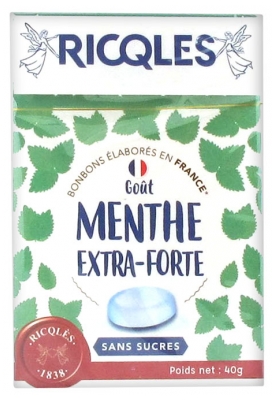 Ricqlès Bonbons Sans Sucres Goût Menthe Extra-Forte 40 g