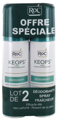 RoC Keops Spray Déodorant Fraîcheur Lot de 2 x 100 ml