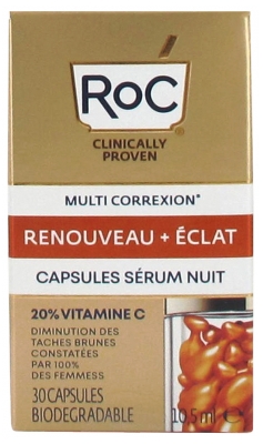 RoC Multi Correxion Renouveau + Éclat Capsules Sérum Nuit 30 Capsules Biodégradables