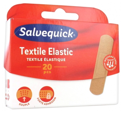 Salvequick Textile Elastic 20 Pansements