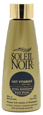 Soleil Noir Lait Vitaminé Ultra Bronzant Sans Filtre 150 ml