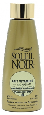 Soleil Noir Lait Vitaminé Sublimateur de Bronzage 4 Pailleté Or 150 ml