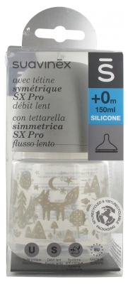 Suavinex Biberon avec Tétine Symétrique SX Pro Débit Lent 150 ml 0 Mois et +