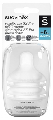 Suavinex 2 Tétines Symétriques SX Pro Débit Rapide 6 Mois et +