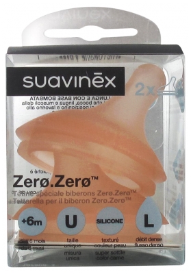 Suavinex Zero.Zero 2 Tétines Débit Dense 6 Mois et +