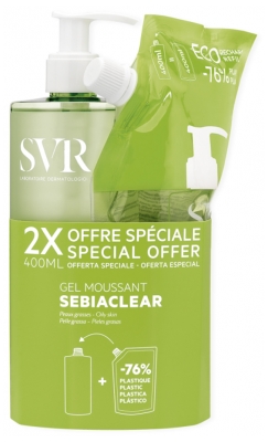 SVR Sebiaclear Gel Moussant 400 ml + Éco-Recharge 400 ml