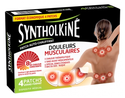SyntholKiné Patch Chauffant Douleurs Musculaires Bas du Dos 4 Patchs