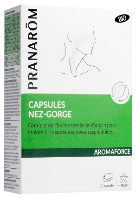 [NgRT011uyRT0005392] Aromaforce Capsules Nez-Gorge Bio 30 Capsules Pranarôm 