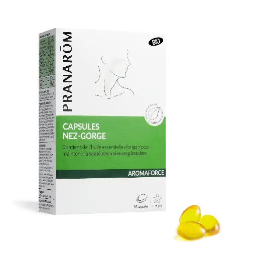 [NgRT011uyRT0005392] Aromaforce Capsules Nez-Gorge Bio 30 Capsules Pranarôm