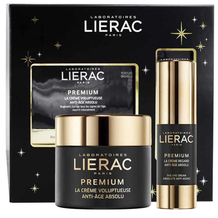 [844FgT00004wdyo] Coffret Noël Premium Crème Voluptueuse 50ml + Crème Regard 15ml Offerte Lierac