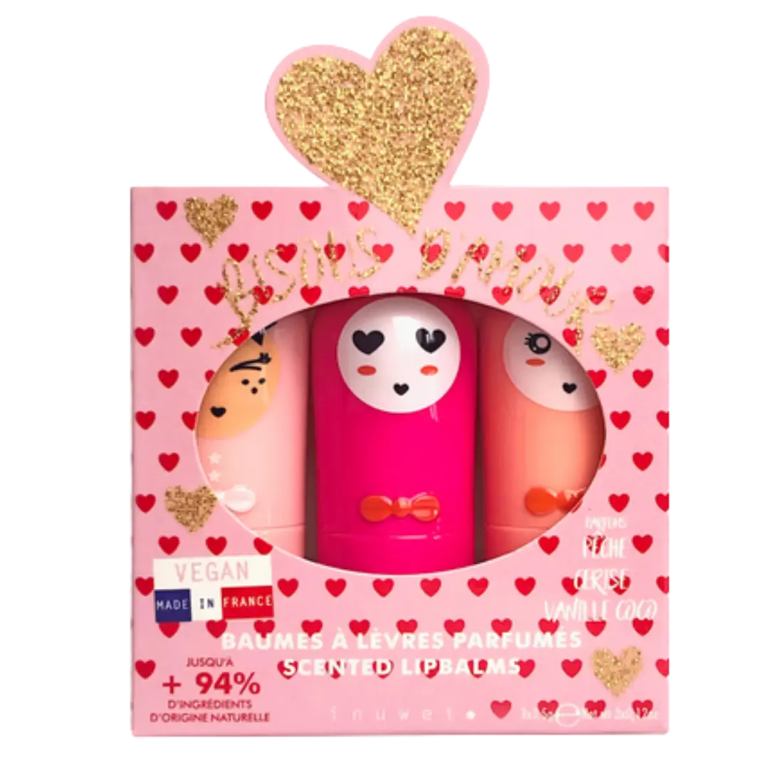 [NgRT011uyRT0006652] Trio Bisous Baumes Lèvres Inuwet