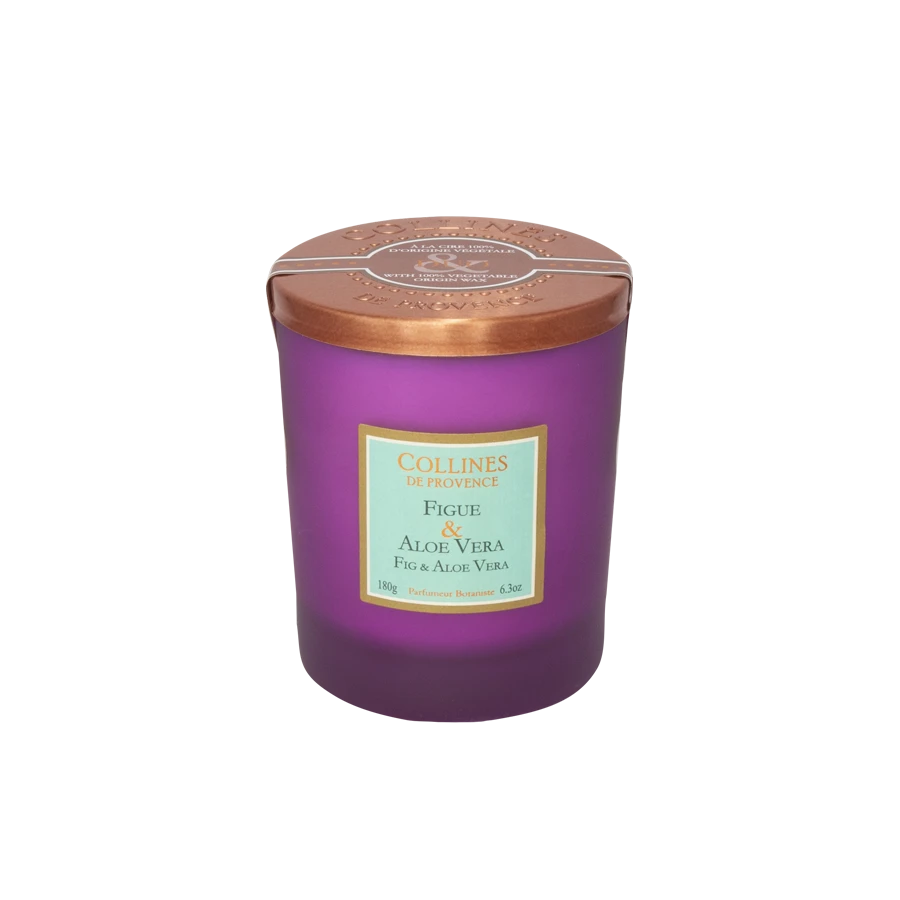 [NgRT011uyRT0006748] Bougie Parfumée Figue & Aloe Vera 180g Collines de Provence 