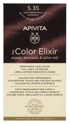 [NgRT011uyRT0006801] Coloration Permanente 5.35 Acajou Doré Marron Clair My Color Elixir Apivita