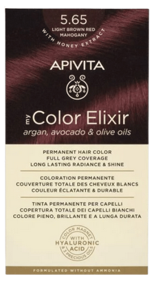 [NgRT011uyRT0006803] Coloration Permanente 5.65 Acajou Rouge Marron Clair My Color Elixir Apivita