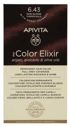 [NgRT011uyRT0006806] Coloration Permanente 6.43 Blond Foncé Cuivre Doré My Color Elixir Apivita