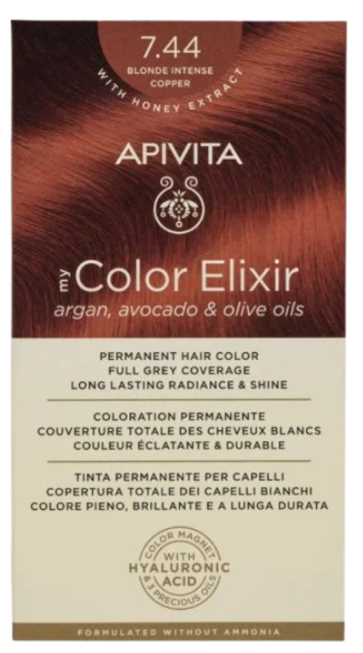 [NgRT011uyRT0006810] Coloration Permanente 7.44 Blond Cuivré Intense My Color Elixir Apivita