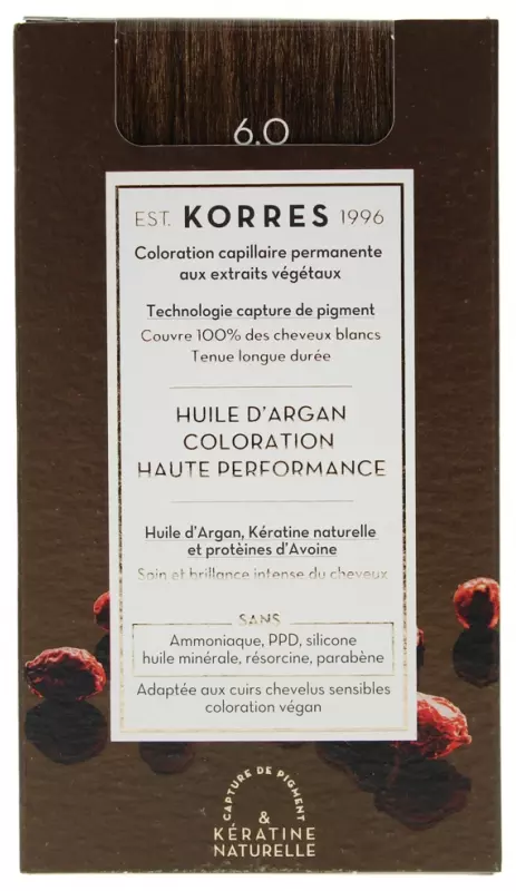 [NgRT011uyRT0006816] Coloration Permanente Huile d'Argan - 6.0 Blond Foncé Korres