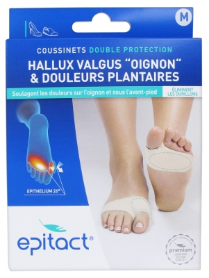 [NgRT011uyRT0007068] Epitact Coussinets Double Protection Hallux Valgus Oignon & Douleurs Plantaires 1 Paire