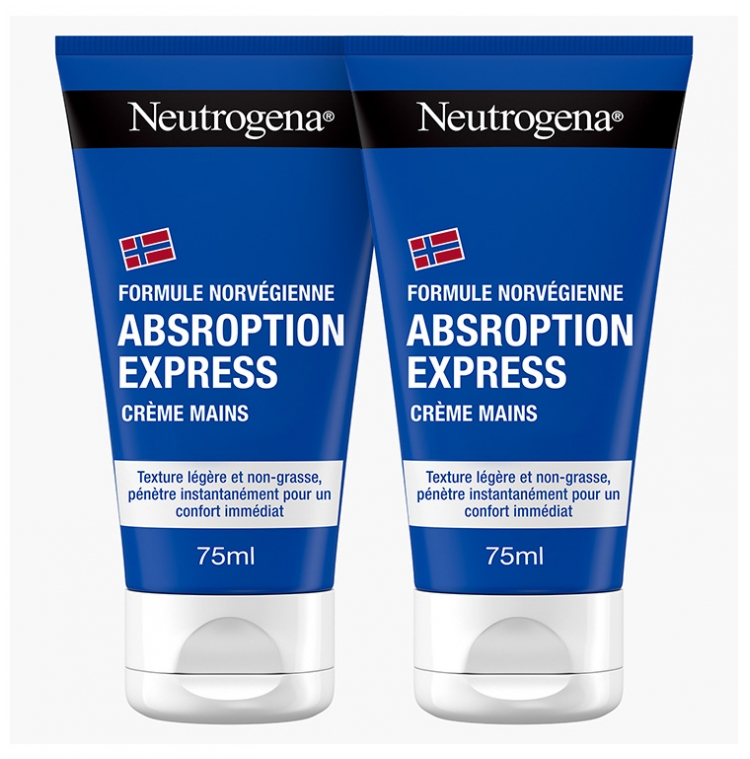 [NgRT011uyRT0007322] Crème Mains Absorption Express Lot de 2 x 75ml Neutrogena