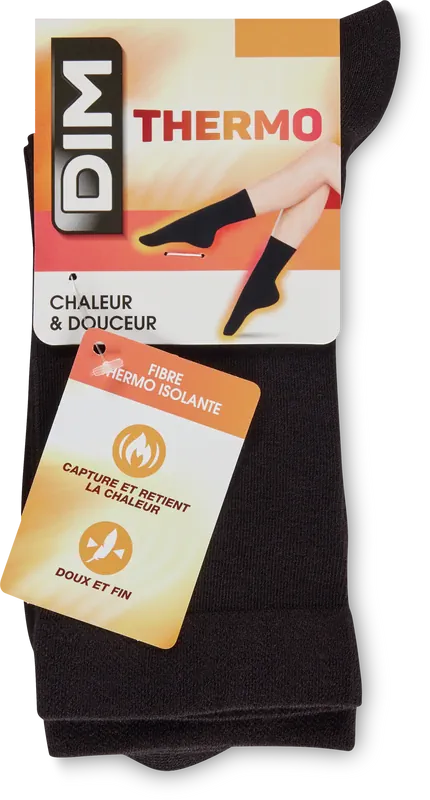 DIM Chaussettes Thermo Noires 1 Paire