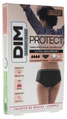 DIM Expert Care Protect Culotte de Règles Lavable Flux Abondant 1 Boxer