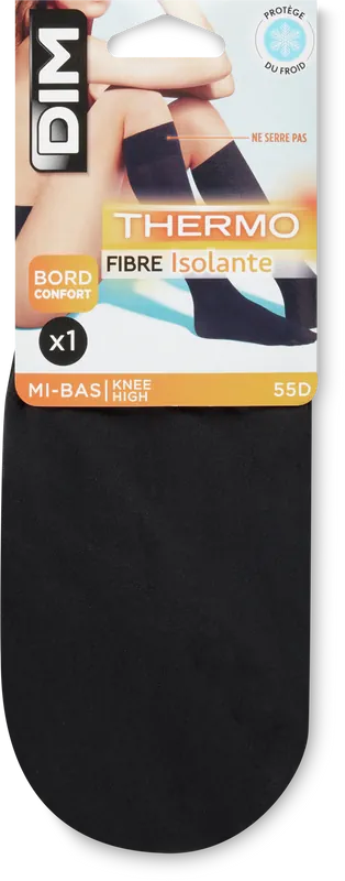 Mi-Bas Thermo Fibre Isolante Noirs 1 Paire DIM 