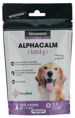 [NgRT011uyRT0001679] Alphacalm Tasty Chiens +7 kg 30 Bouchées Appétentes Biocanina
