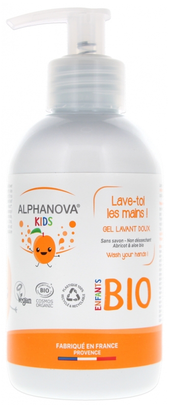 [NgRT011uyRT0001721] Gel Lavant Doux Kids Lave-Toi Les Mains ! Abricot Aloe Bio 250 ml Alphanova 