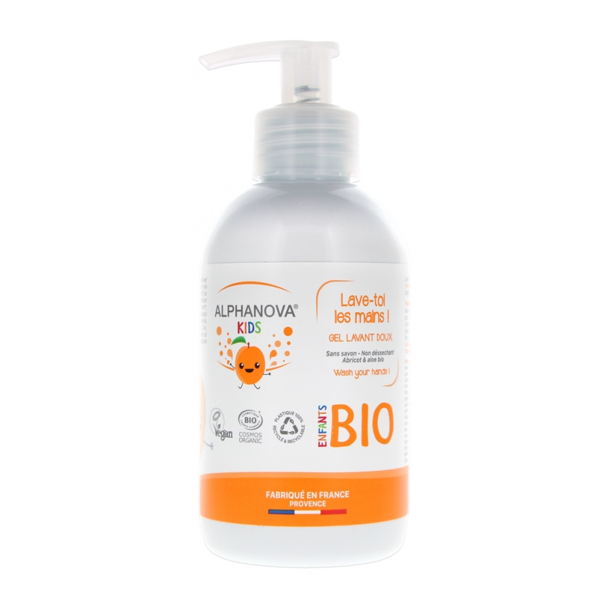 [NgRT011uyRT0001721] Gel Lavant Doux Kids Lave-Toi Les Mains ! Abricot Aloe Bio 250 ml Alphanova