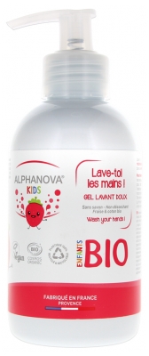Alphanova Kids Lave-Toi Les Mains ! Gel Lavant Doux Fraise Coton Bio 250 ml