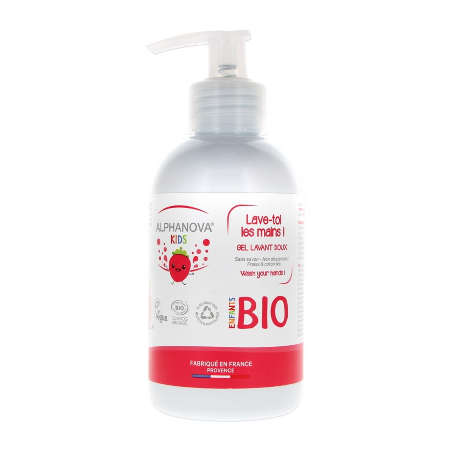 [NgRT011uyRT0001722] Gel Lavant Kids Lave-Toi Les Mains ! Doux Fraise Coton Bio 250 ml Alphanova