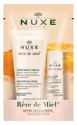 [844FgT00004vshv] Duo Gourmand 1 Crème Mains   1 Stick Lèvres Nuxe