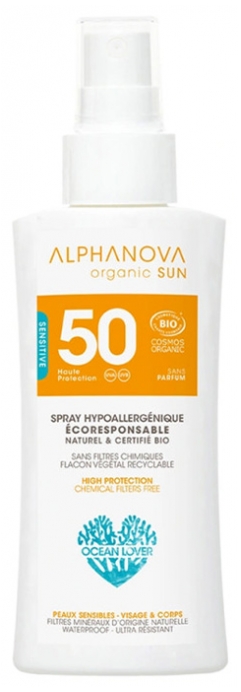 [NgRT011uyRT0001756] Sun SPF50 Format Voyage Sans Parfum Bio 90 g Alphanova 