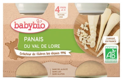 [844FgT8399269] Babybio Panais 4 Mois et + Bio 2 Pots de 130 g