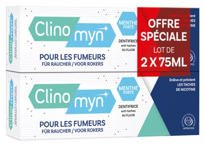 [844FgT8420122] Clinomyn Plus Dentifrice Spécial Fumeurs Lot de 2 x 75 ml