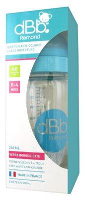 [844FgT8420538] dBb Remond Biberon Anti-Colique Large Ouverture en Verre 0-4 Mois 240 ml