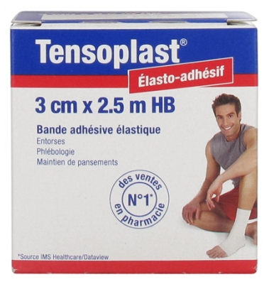 [844FgT8425748] Essity Tensoplast Bande Adhésive Élastique 3 cm x 2,5 m HB