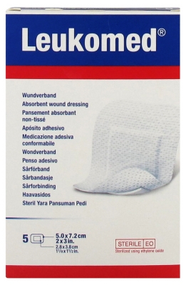 [844FgT8425765] Essity Leukomed 5 Pansements Absorbants Non-Tissés 5 x 7.2 cm