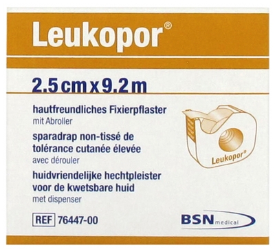 [844FgT8425768] Essity Leukopor Sparadrap Non-Tissé de Tolérance Cutanée Elevée 2.5 cm x 9.2 m