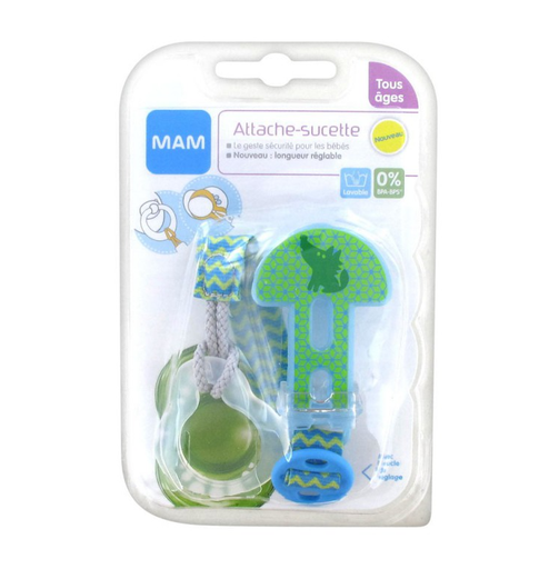 Attache-Sucette Standard Mam (Turquoise, Vert)